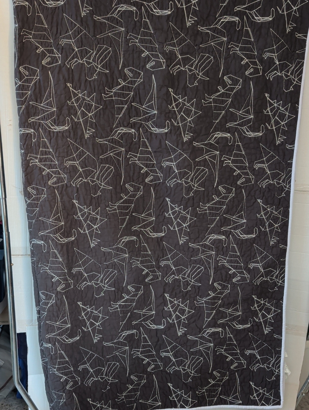 Pottery Barn Kids Black Dinosaur Quilt Bedding 86x86" 100%cotton Kid's Room